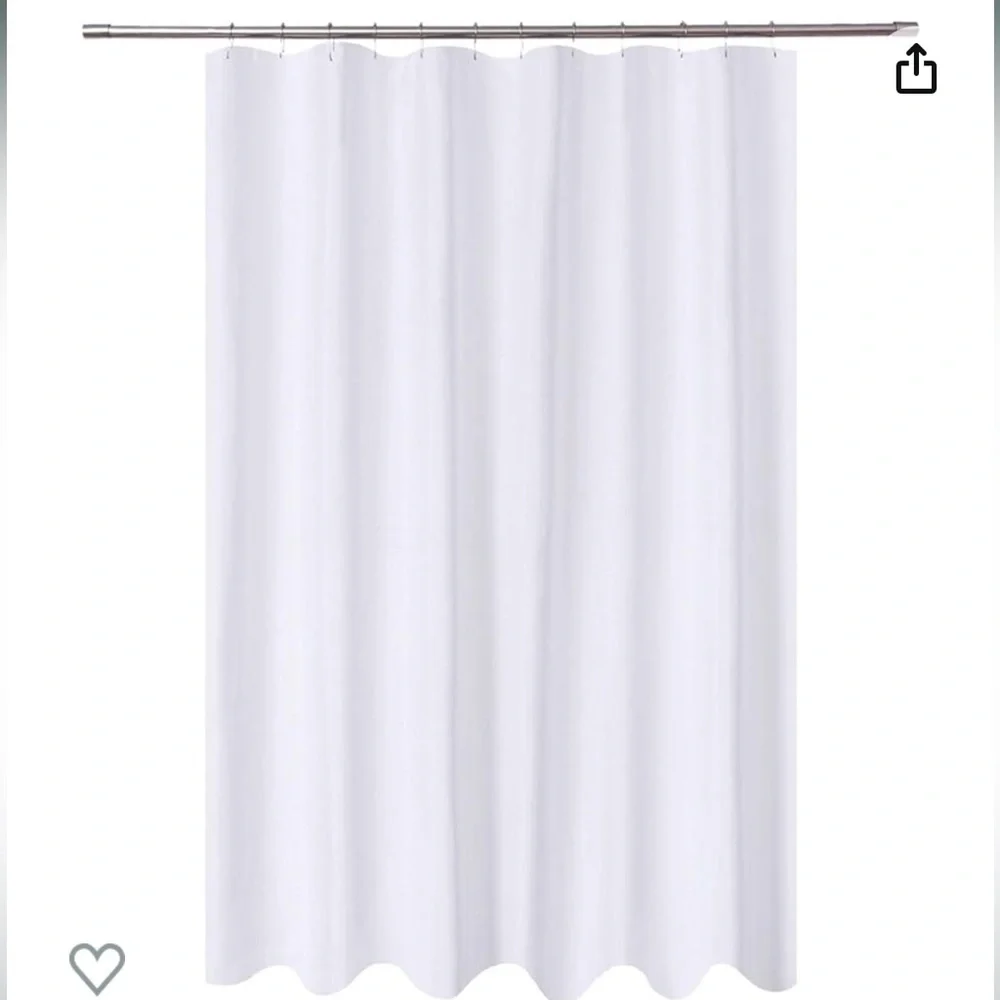 N&Y HOME Extra Long Shower Curtain Liner Fabric 72 x 96 inches, Hotel Quality